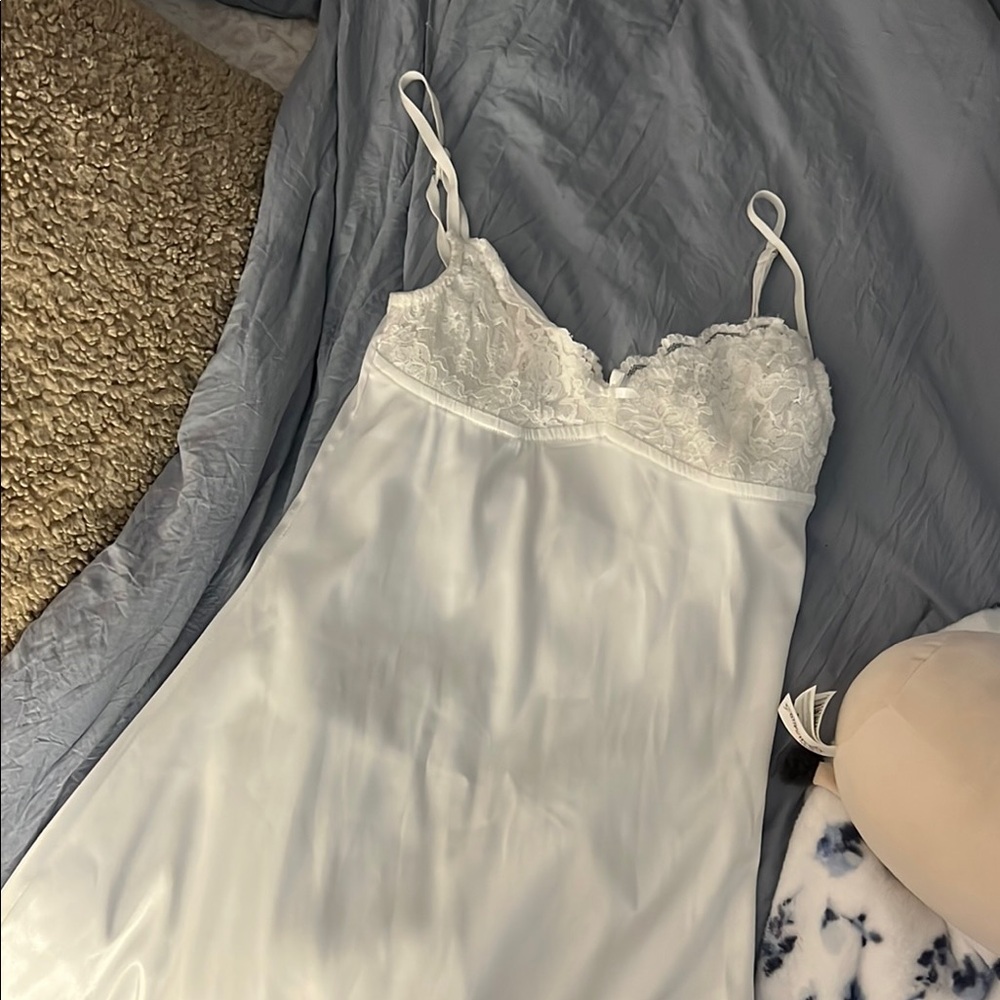 Edikted White Chemise with Delicate Lace